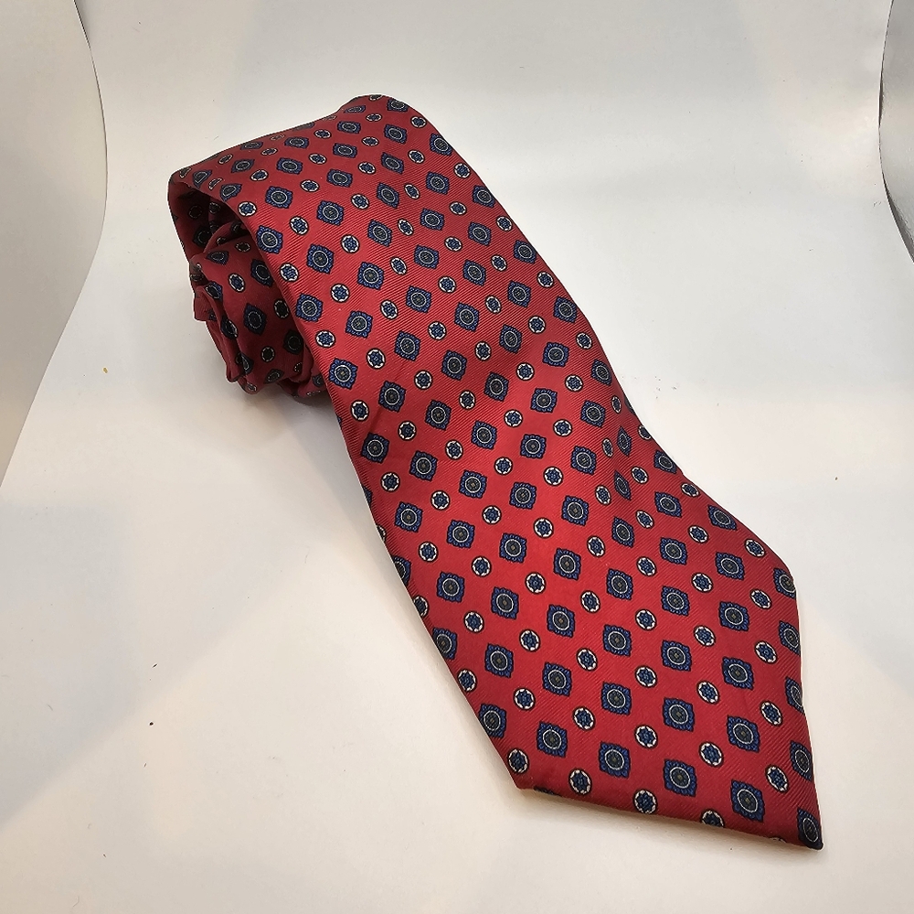 Vintage oakton ltd Men's Multicolor Pattern Tie 100% silk